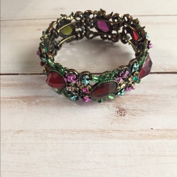 Multi Colored Stones Victorian Stretch Bra… - Picture 2 of 2